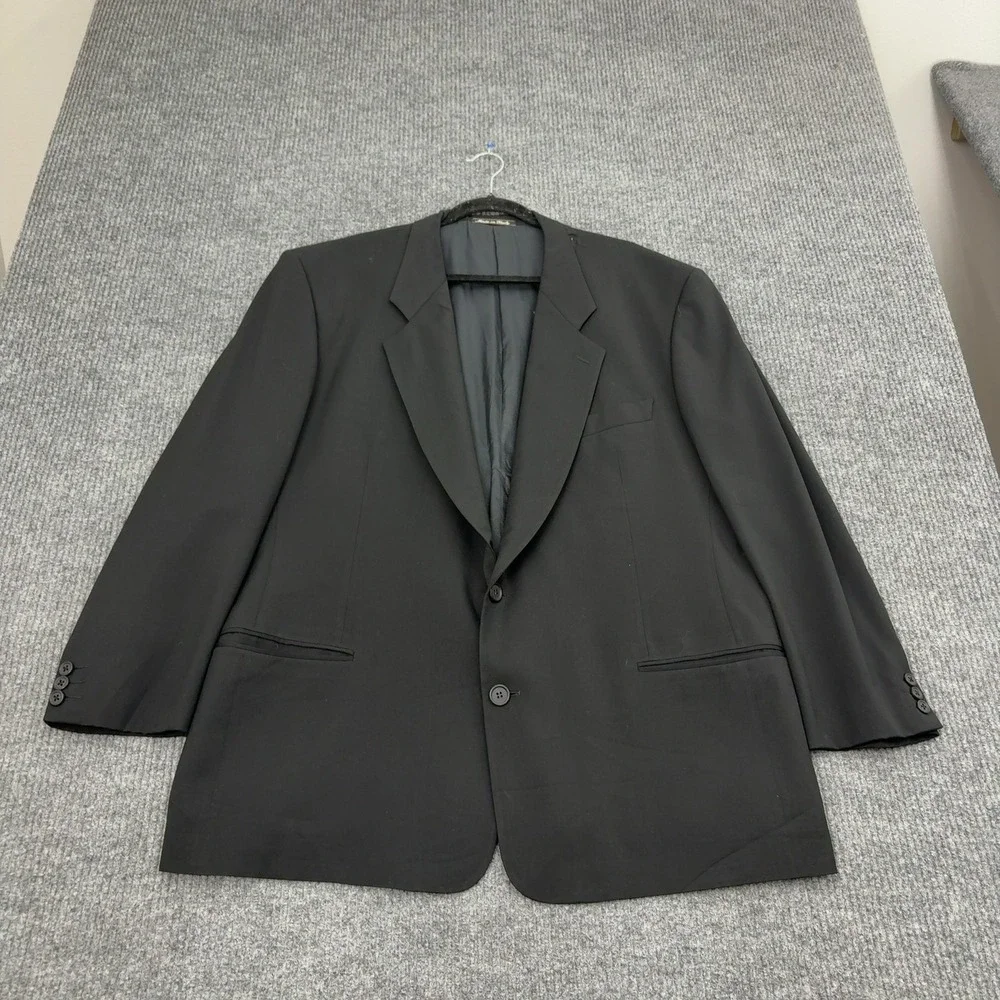 Giorgio Armani Blazer Mens 44 Black Wool Two Button Made in Italy Luxury Classic